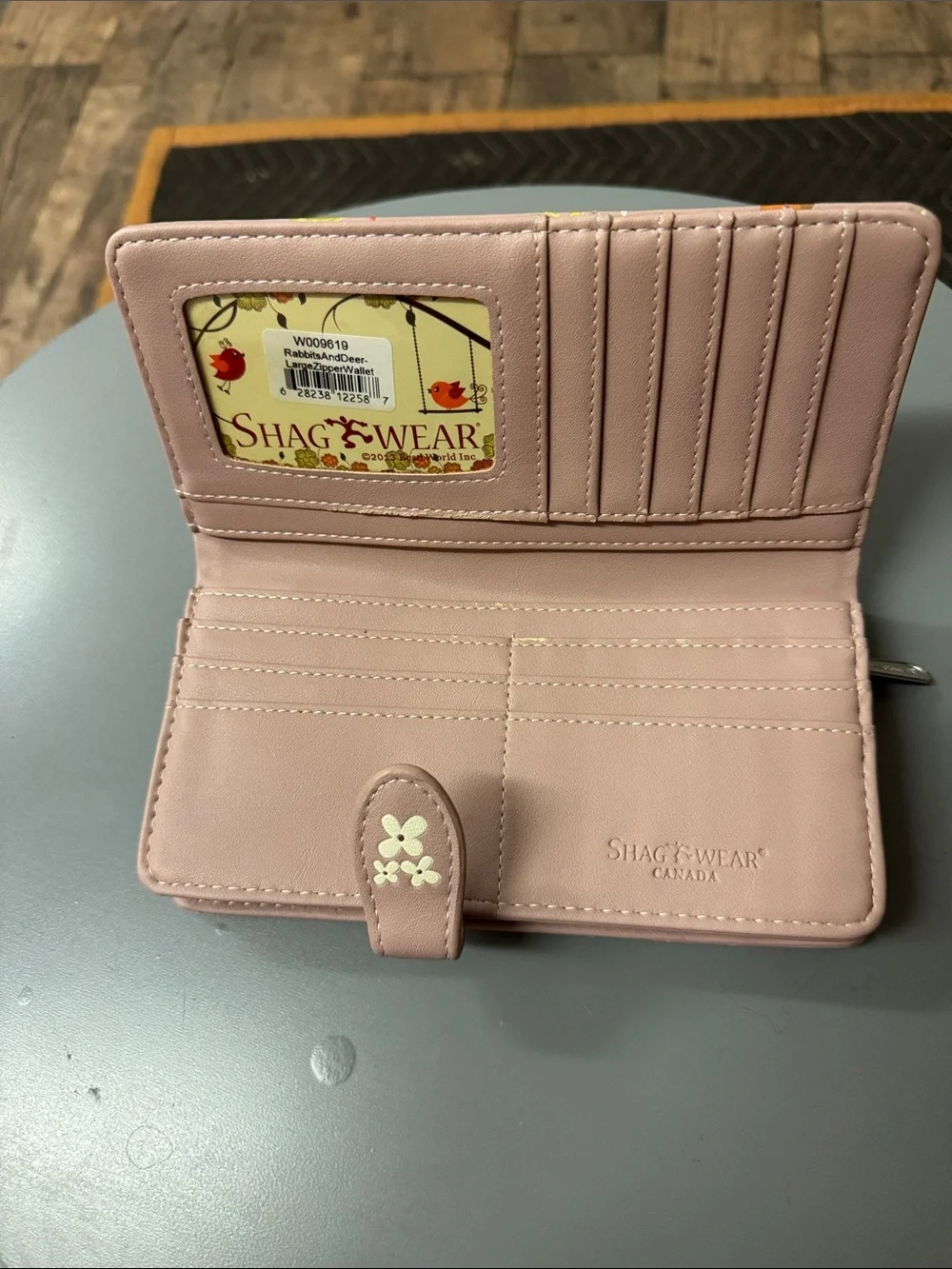 SHAG WEAR Rabbit & Deer Print Large Zipper Wallet - Pale Pink